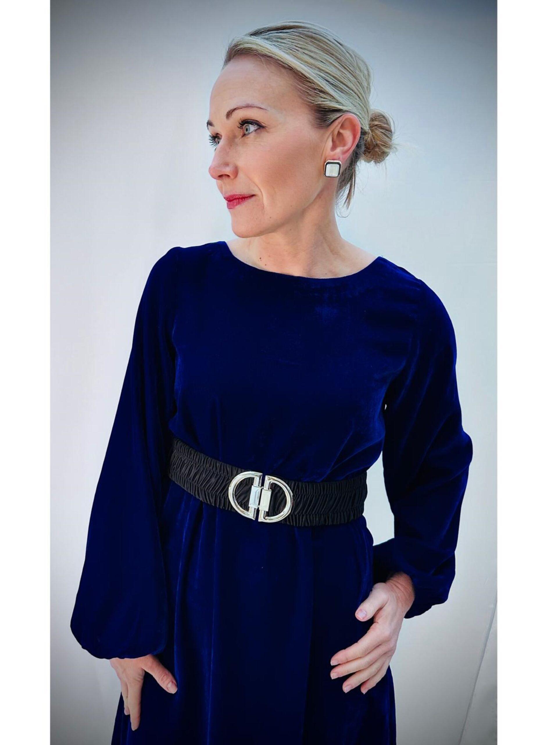 Royal Blue Velvet Dress